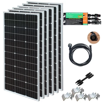 XINPUGUANG 600W Sklo Solárny Panel Fotovoltaického Systému Balkón Elektrárne PV Monokryštalické Domov 220V 230V 600W Micro Invertor
