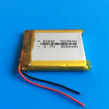 3,7 V 800mAh polymer lithium nabíjateľná batéria Lipo článkov 503540 pre MP3, GPS, DVD PAD bluetooth záznamník headset e-book fotoaparát
