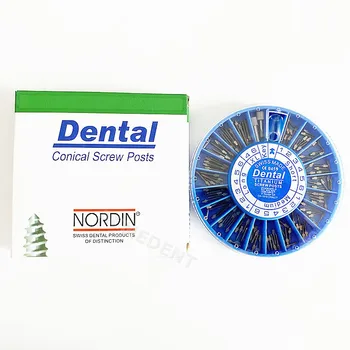 1Box Zubné Endodontic Koreňového Kanála Kužeľové Kolíky Á Skrutku Post Core Súprava na Opravu Čistého Titánu