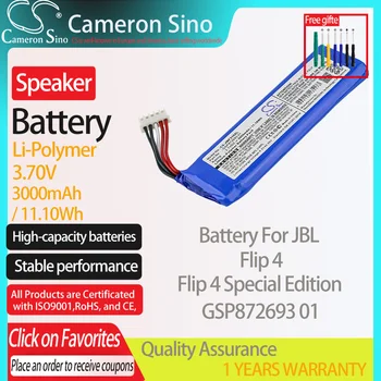 CameronSino Batérie pre JBL Flip 4 Flip 4 Špeciálne Vydanie zapadá JBL GSP872693 01 Reproduktor Batéria 3000mAh/11.10 Wh 3.70 V Li-Polymer