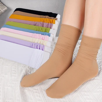Candy Farby Ultra-tenké Letné Voľné Ponožka pre Ženy, Dievčatá Japonský Pohodlné Mäkké Hromadu Ponožky Študentov Farbou Bežné Socken