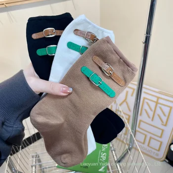 Kreatívny Dizajn Štandardné Tlačidlo Čistej Bavlny Ženy Ponožky Ponožky Zábava Ponožka Kawaii Pančuchy Kórejský Štýl Pekné Veci Calcetine