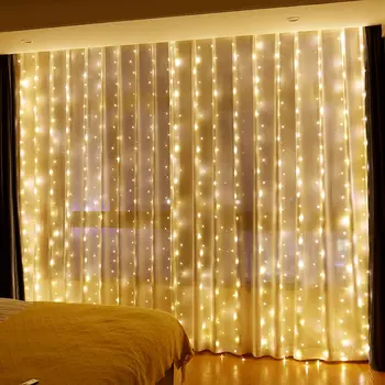 Vianočné Dekorácie Pre Domov 2023 Garland Opony LED Reťazec Svetlá 3m Diaľkové Ovládanie Dovolenku Rozprávkových Svetiel Pre Spálňa Decor