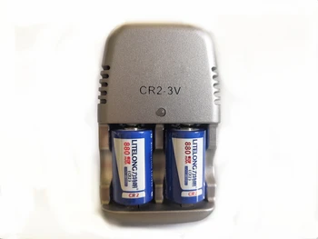 2 KS Veľkú kapacitu 880mAh CR2 3v lítiové batérie fotoaparátu, nabíjateľná batéria + 1PCS cr2 nabíjačky batérií