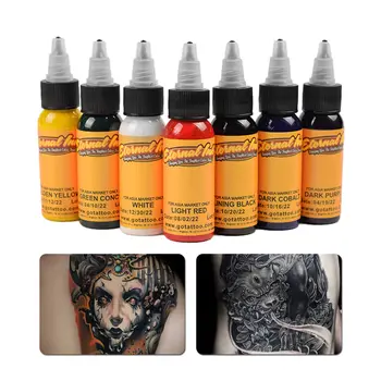 30ml 7Color Miešanie Tattoo Ink Trvalý make-up, Tetovanie Farba Tela Umenie Prírodných Rastlinných Trvalého Pigmentu Tattoo Ink Nastaviť Dodávky