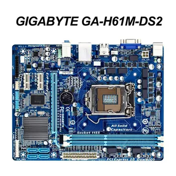 H61M-DS2 Pôvodný Dosky Pre Socket LGA 1155 i3 i5 i7 CPU, uATX UEFI BIOS DDR3 16 G Dual Channel Pamäte VGA Ploche Doske