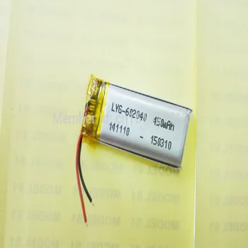 3,7 V 450mAh 602040 Lithium Polymer Li-Po li ion Nabíjateľnú Batériu buniek Pre Mp3 MP4 MP5 GPS mobilné bluetooth