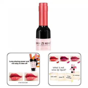 Mini 7g Jemné Červené Víno kórejský Štýl make-up Tekutý Rúž, Lesk 6 Farieb Fľaša Lip Tint Vodotesný pre Lady