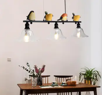 Nordic Štýl Modernej Pastoračnej 3 Vtákov Jednoduché Reštaurácia Spálňa Tvorivé Svetlo Jednotlivé Umelecké Dekoratívne Luster