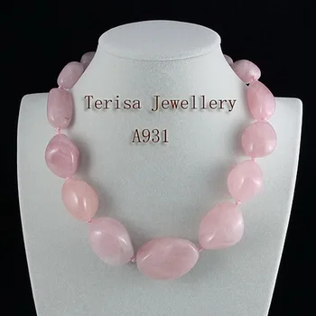 Terisa Pearl Klenotníctvo Nový Štýl Prírodného Kameňa Náhrdelník Ružovej Farby Barokový Rose Quartzs Drahokamy Módne Šperky Ženy Darček