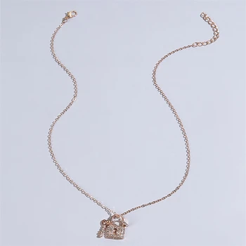 Zámok a kľúč prívesok náhrdelník z nehrdzavejúcej ocele, šperky, náhrdelníky pre ženy Módne Šperky reťazca náhrdelník collares colgantes
