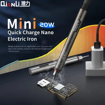 Qianli Mega-nápad Mini Rýchle Nabíjanie Nano USB 20W Spájkovačka LED Displej 100-450℃ Rýchle nahrievanie Spájky Železa PCB Zváracích Nástrojov