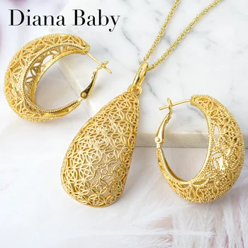 Diana Baby Šperky Sady Okrúhle Medené Náušnice Nezávislá Náhrdelník Pre Ženy, Nový Dizajn Pre Svadobné Party Darček Classic Je Trendy