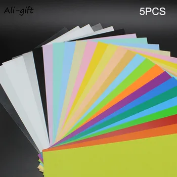 5 Ks/Nastaviť Farbu Zmršťovacej Plastové Magic Papier pre Educational DIY Remesiel DAG-loď Scrapbooking Nástroje Zmenšiť Papier