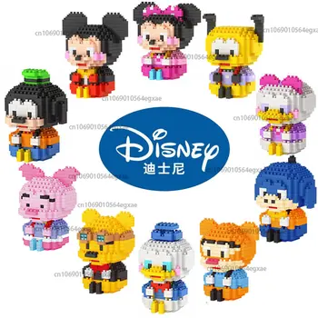 Disney Mickey A Minnie Stavebné Bloky Donald Duck Goofy Anime Mini Tehly Akčné Figúrky Montáž Vzdelávacie Hračky Pre Deti, Darčeky